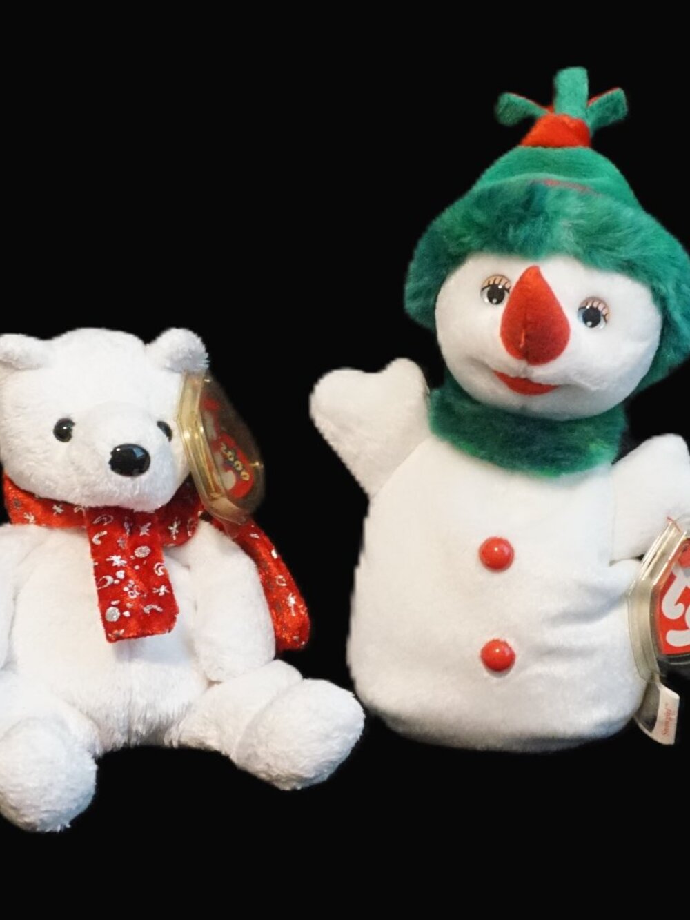 TY Beanie Baby 2 Winter Bundle “Holiday Teddy” and “Snow Girl”